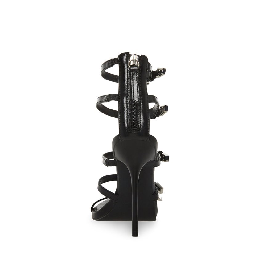 Sandalias Tacones Steve Madden Simone Cuero Mujer Negras | ES CU4SE2